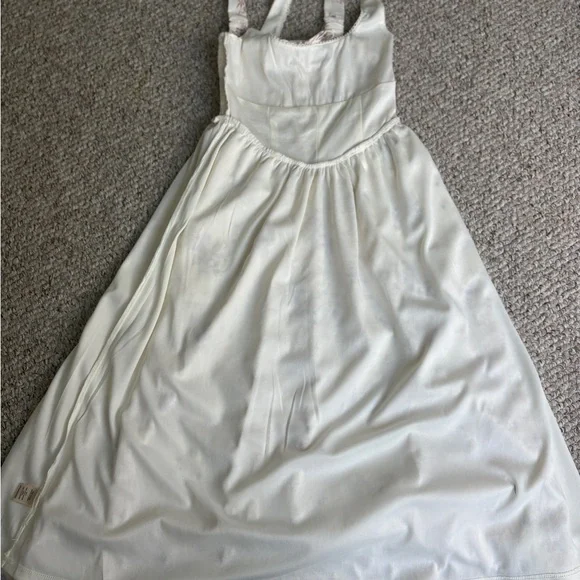 Elegant Cream Floral Maxi Dress corset waist size S - Picture 11 of 13